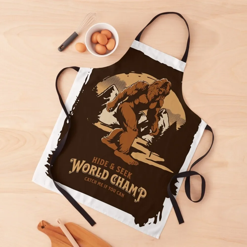 

Bigfoot: Hide & Seek World Champ Apron Ladies Novelties Kitchen And Home For Kitchen Women Men's Kitchen Apron