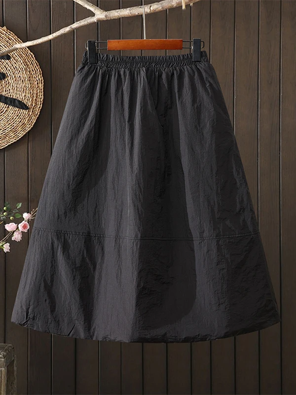 하이웨이스트 코튼 삽입형 랜턴 스커트 캐주얼 여성 패션 봄 가을 겨울 루즈핏 다용도 블루머 스커트