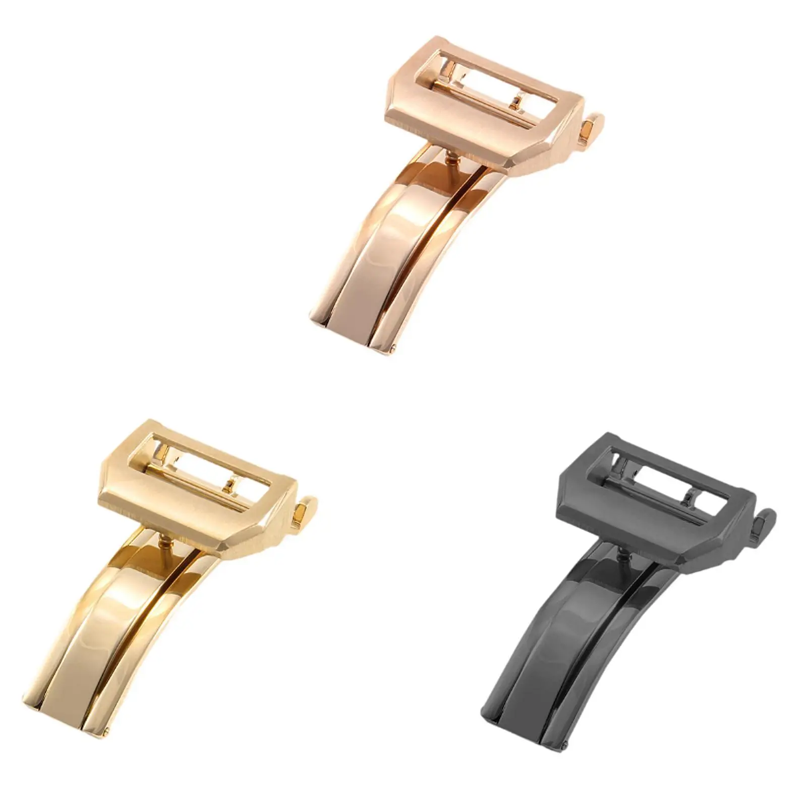 Fecho de implantação Desployante sólido para pulseiras de borracha de relógio de pulso