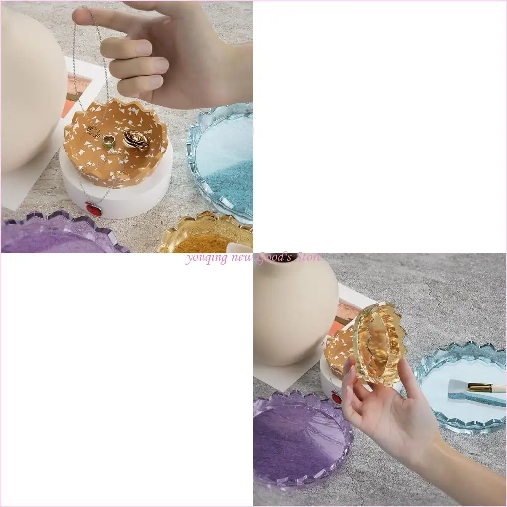 

57QA Artist Paint Palette Silicone Mold Agate Resin Epoxy Molds for Making Agate Slices Makeup Palette Art