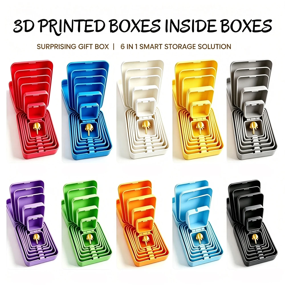 hot Multi Layer Nested Prank Surprise Gift Box Mini Middle Finger Set Type Gift Box 6-layer Reusable Nested Gift Box ForFriends