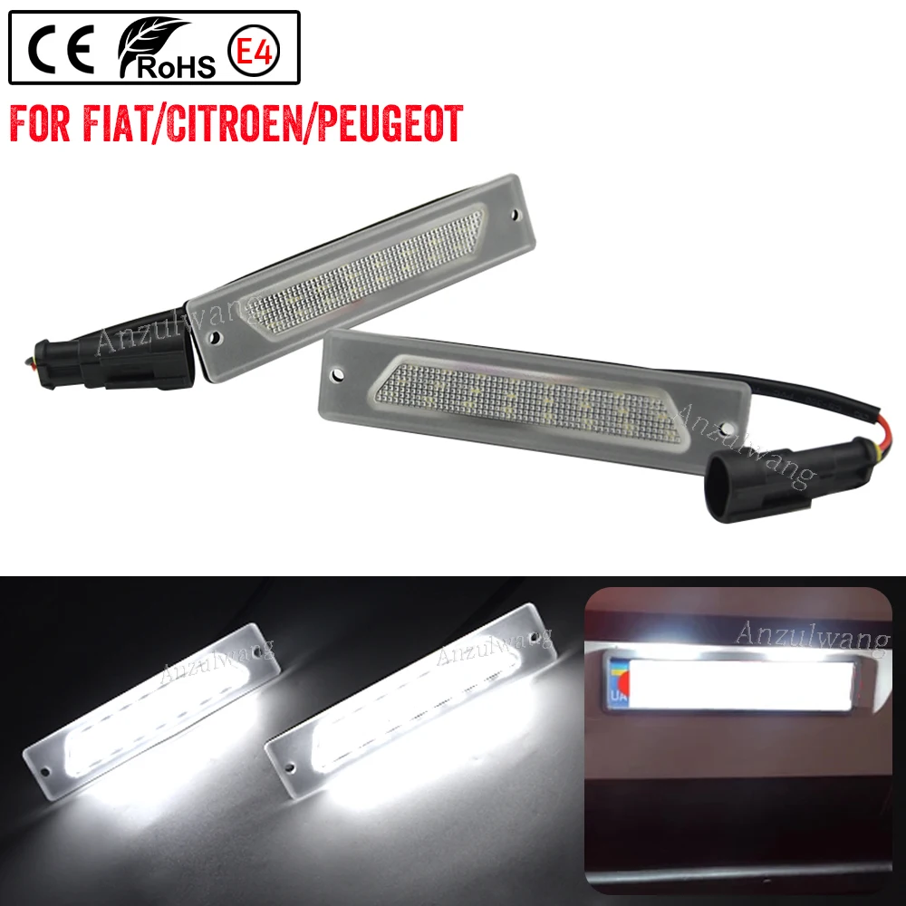 LED License Plate Lights Base For Fiat Ducato Box Bus Peugeot Boxer Bus Citroen Jumper Bus Box 1994-2002 Number Lamp