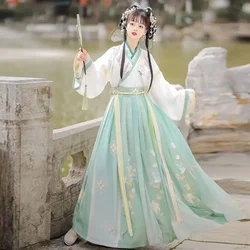 Erwachsene Hanfu Wei und Jin machten dreiteiligen Hanfu Damen antiken Kragen Taillen rock Frühling und Sommer