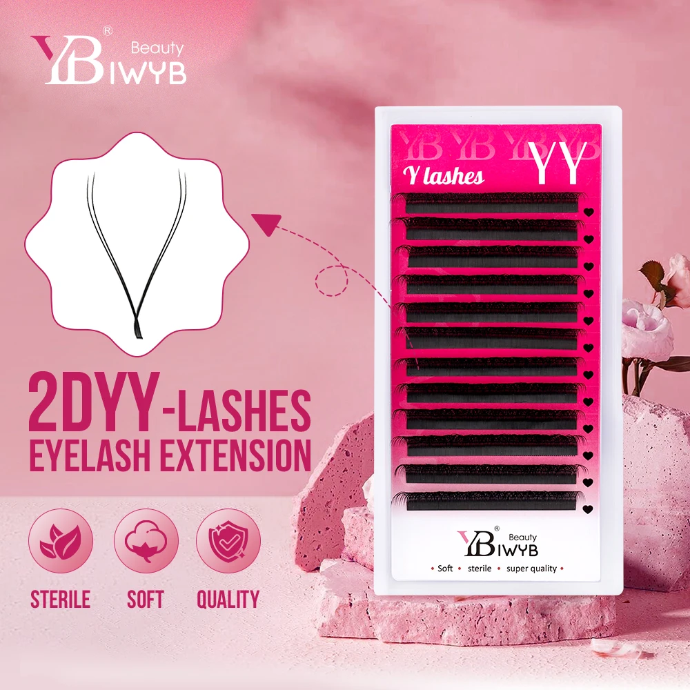 

IWYB 2DYY-Shaped Lashes Eyelash Extension Brazilian Volume D Curl 0.07mm Soft Eyelashes