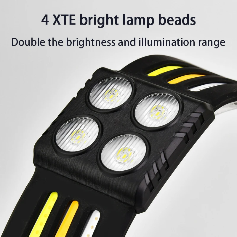 COB LED Induction Headlamp Head Light USB Rechargeable Head Flashlight with Built-in Battery Headlight Running Work Torch