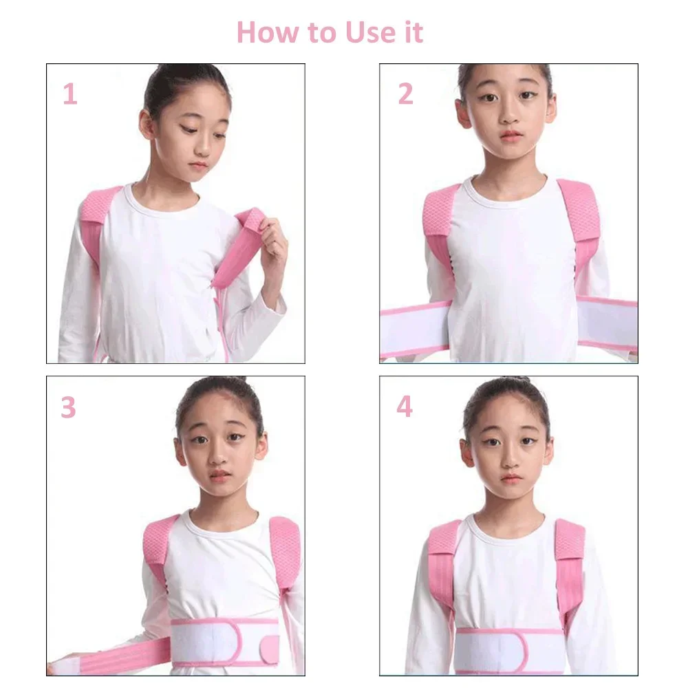 Back Corset Posture Corrector Belt Shoulder Support Waist Brace Adjustable Back Posture Correction for Adults Kids for Girl Boy