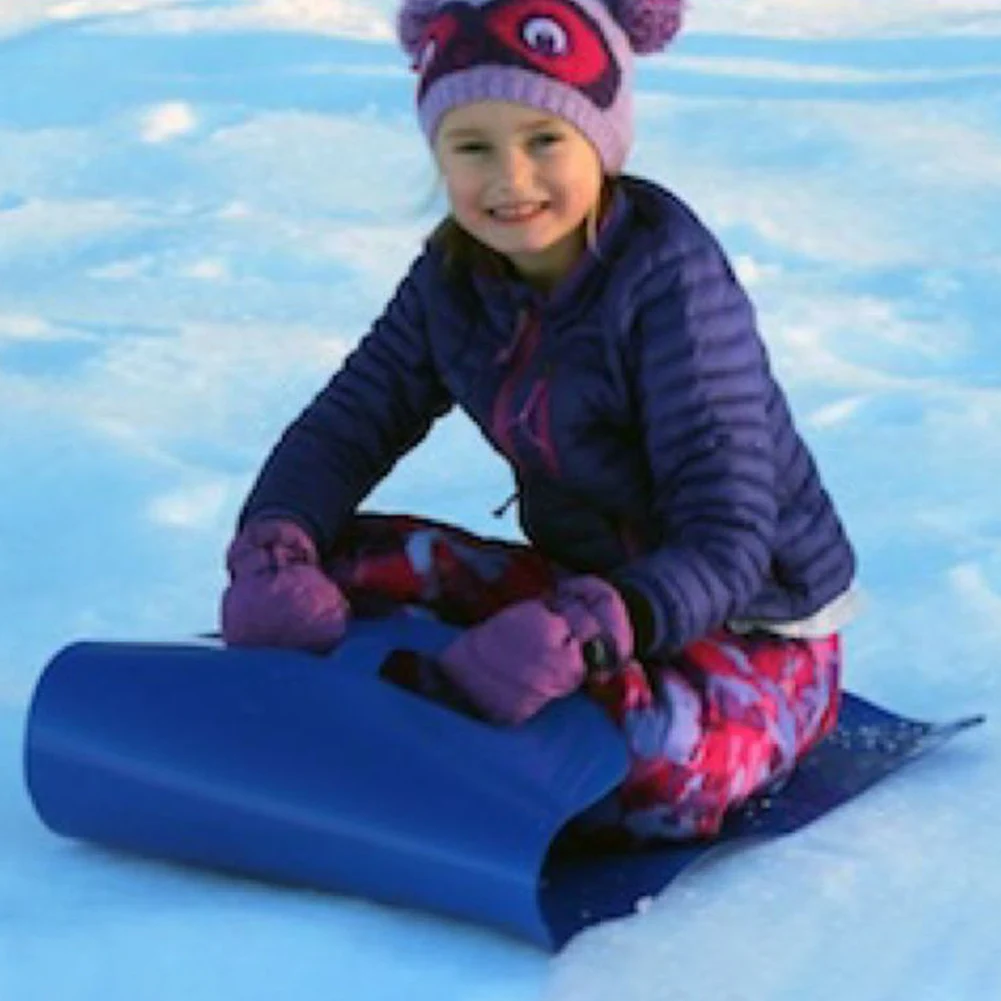 Roll Up Snow Sled Foldable Snowboard with 2 Handle Snow Slider Pad Roll Up Skiing Pad Grass Sand Sled for Winter Holiday