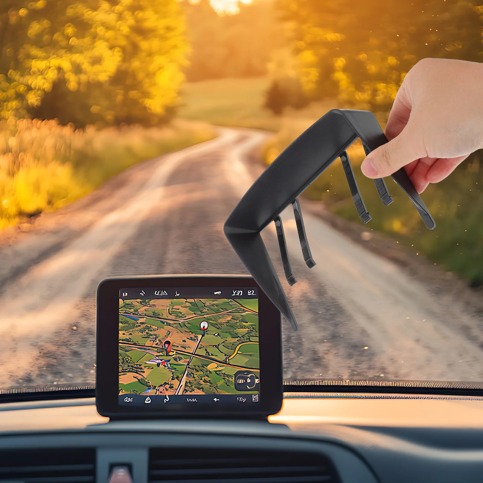 

Car Visor Universal Fit Device Sunlight Durable Plastic Portable Vehicle Navigation Accessory Sun Shade