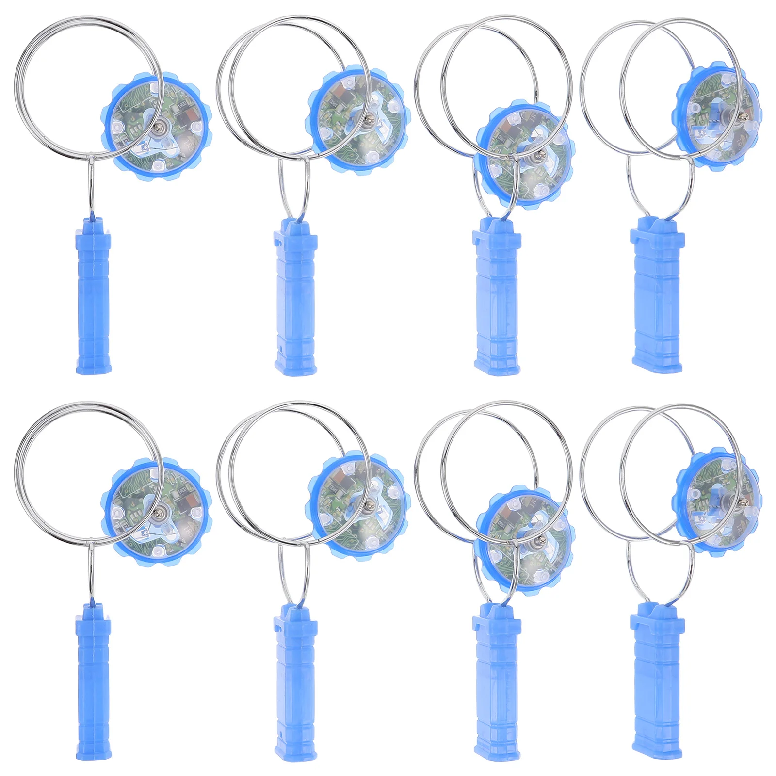 8 pezzi illuminano trottole blu rotazione manuale bagliore nel buio bomboniere per bambini compleanno bomboniere riempitivi novità carnevale
