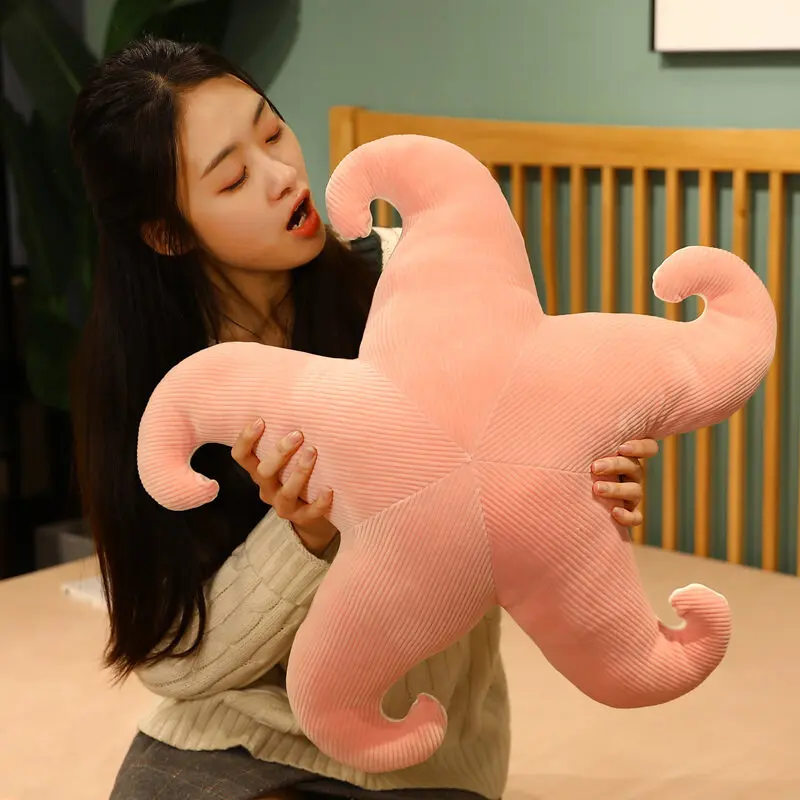 50/75CM Huge Real-life Starfish Cushion Stuffed Toys Soft Sea Cartoon Nap Pillow Reading Work Office Back Support Girl Plush