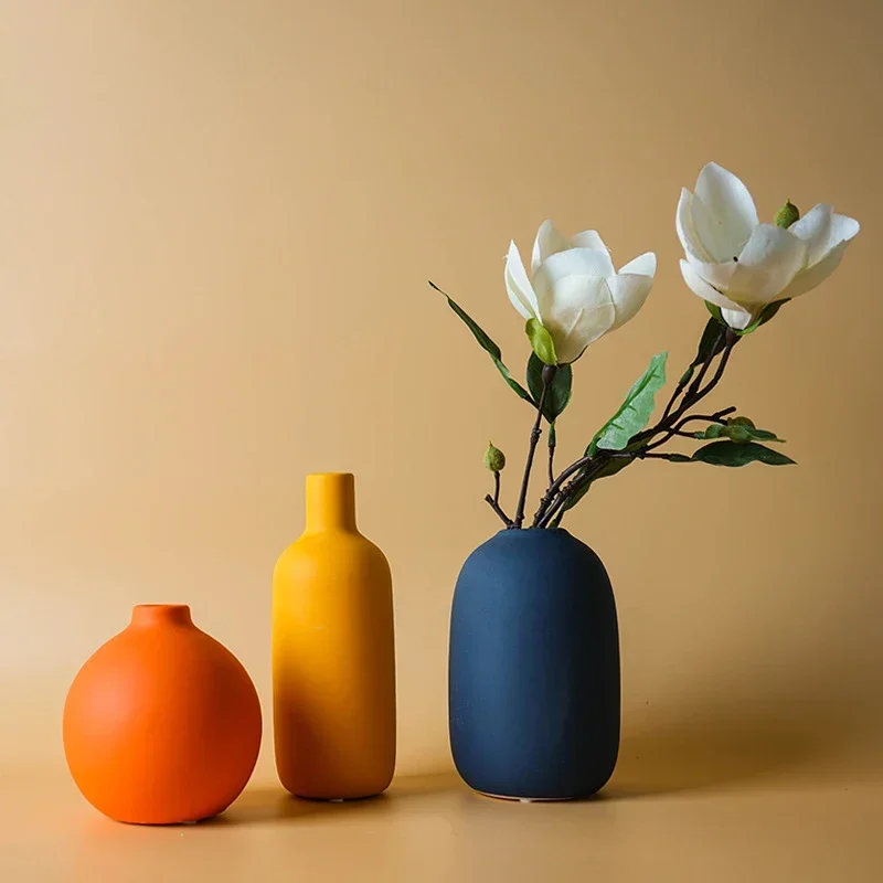 Nordic Ceramic Vase  Decoration Dry Flower Arrangement Home Furnishings  For Table Shelf Dining Room