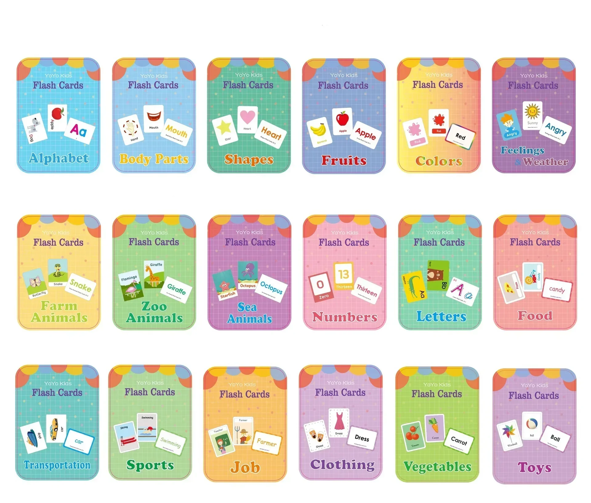 Learning Flashcards ABC Numbers Fruit Animal Body Educational Toys Classroom Aids Montessori Learning English Word Card for Kids