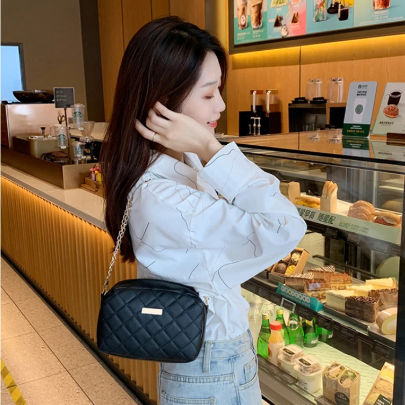 Women Bag Fashion Solid Color Shoulder Crossbody Bag for Women Leather Exquisite Bag Casual Ladies Chain Shopper Handbags Purse