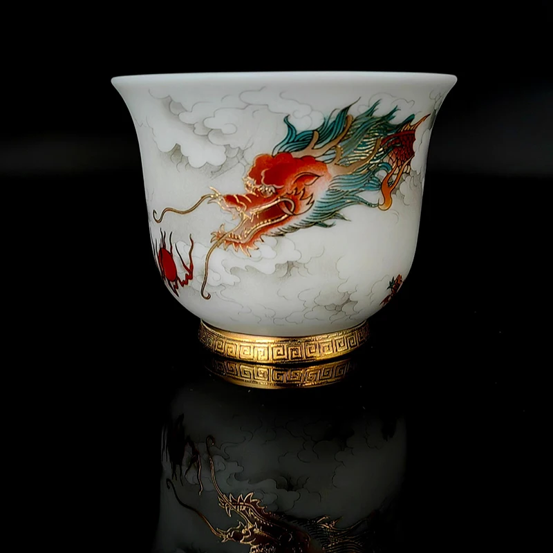 Chinese Ceramic Vintage Beautiful Porcelain Jingdezhen Aesthetic Teeware Teware Kung Fu Tea Cup For Oolong Tieguanyin Ceremony