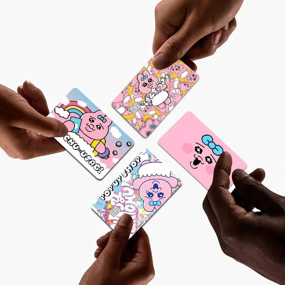 Cute O-opanchu U-usagi Character Game Film Cover Sticker Case for Small Chip Credit Debit Card Front Side