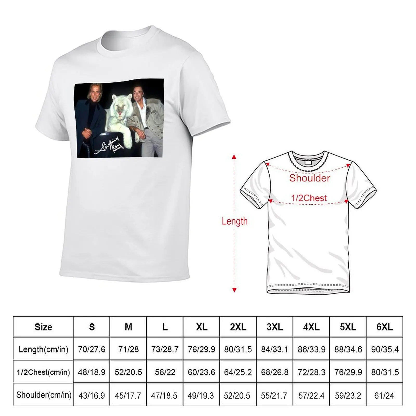 سيجفريد آند روي ماجيك تي شيرت رجل تي شيرت جرافيك تي شيرت الرجال 100% القطن الفاخرة العلامة التجارية تي شيرت