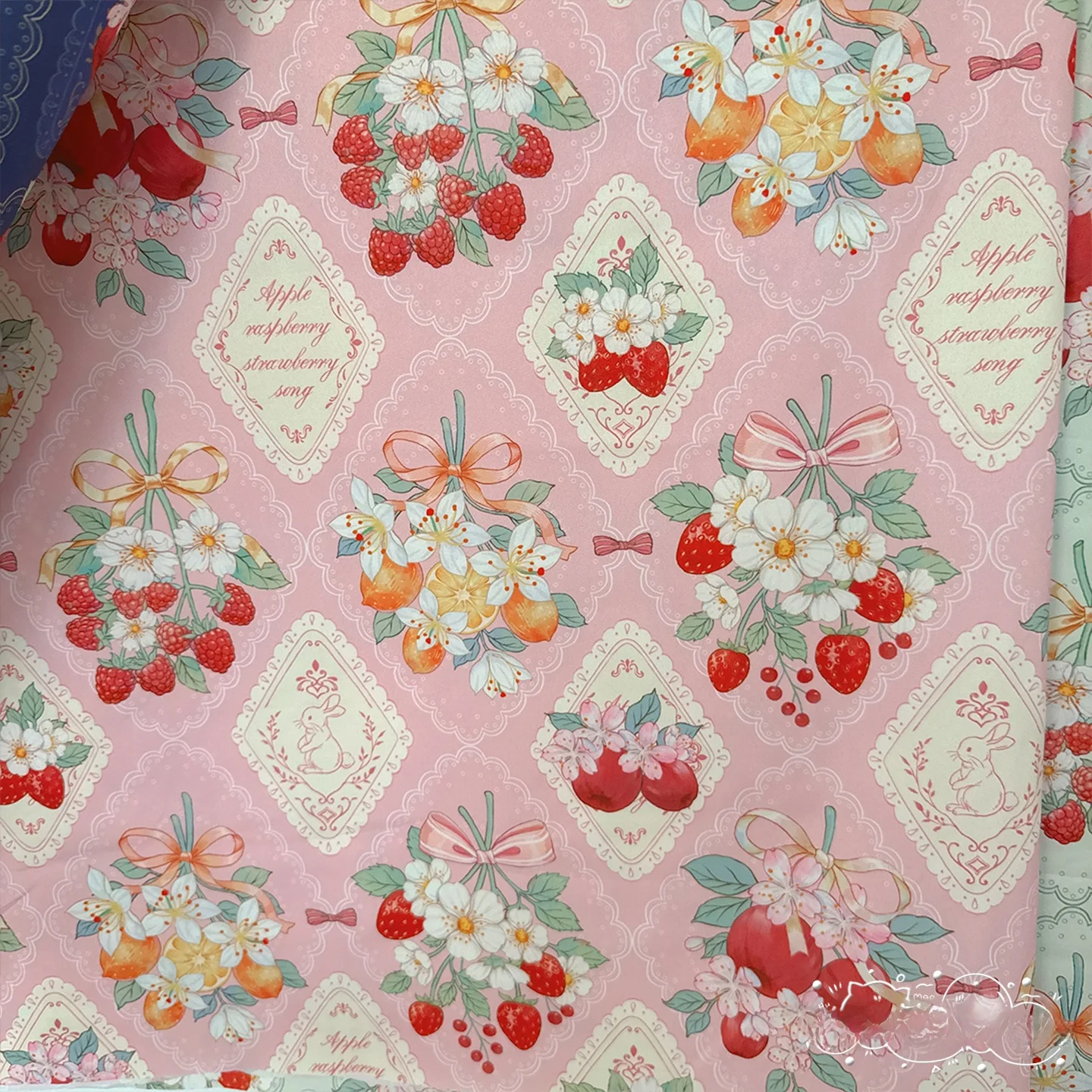 Original Fre lindo fresa baya flor pared Lolita Dr tela DIY hecho a mano ropa para niños Material poliéster