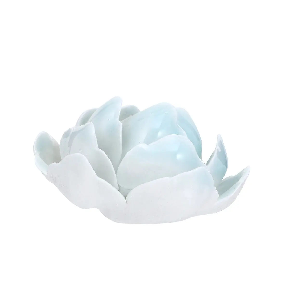 Ceramic Incense Holder Lotus Leaf Shape Aromatherapy Burner Retro Artistic Design Dust Catching Petals for Bedroom Study