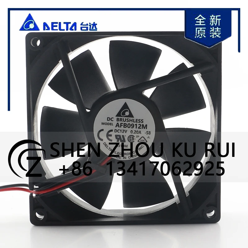 

Delta 24V 48V DC 12V 0.20A AC EC 9025 90X90X25MM 9CM Axial Flow Chassis Power Supply Large air Capacity AFB0912M-S8 Cooling Fan