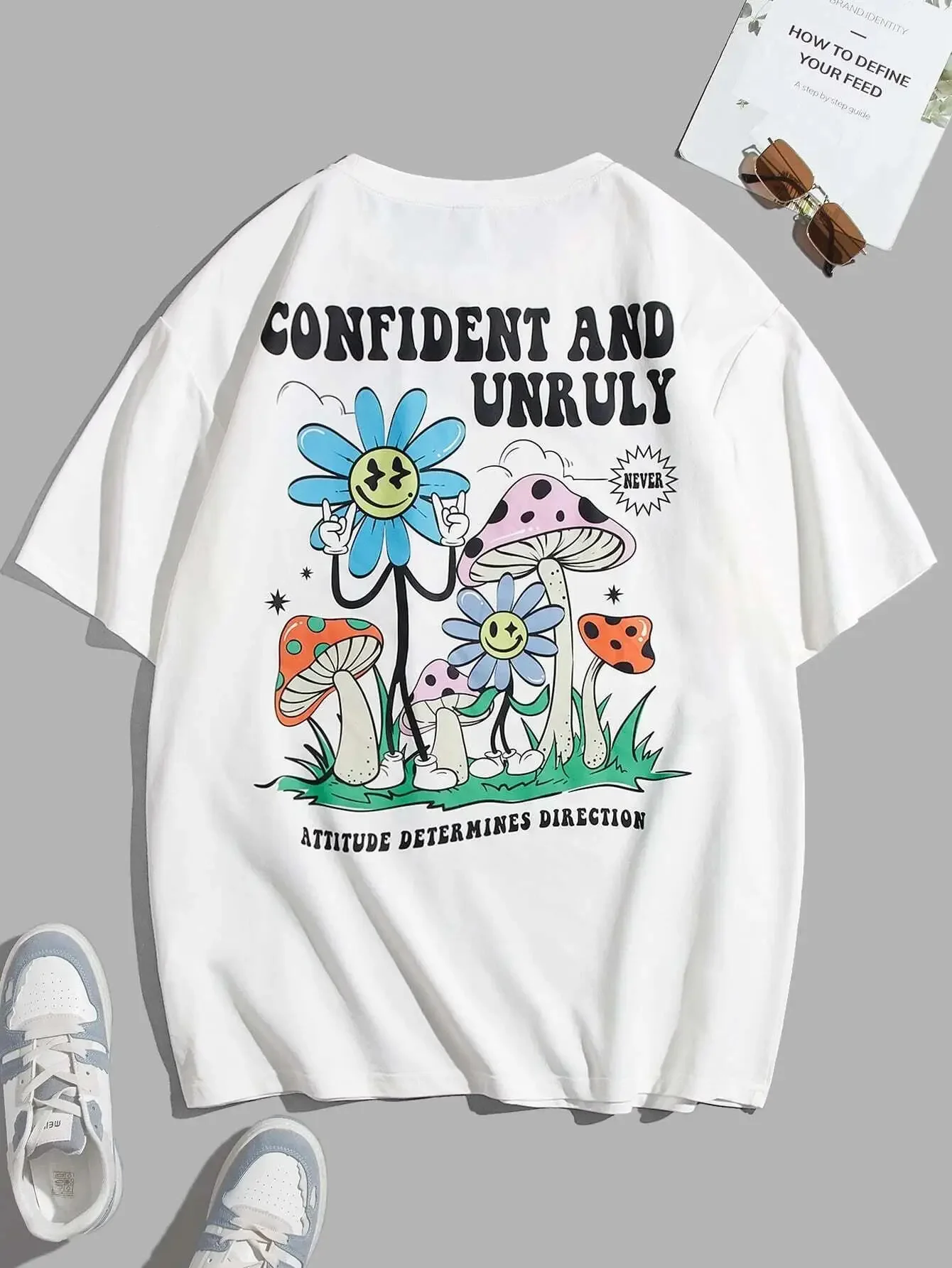 Confident And Unruly Attitude Determines Direction Men T Shirt Cotton Shirt Street Loose T-Shirts Summer Breathable Short Sleeve