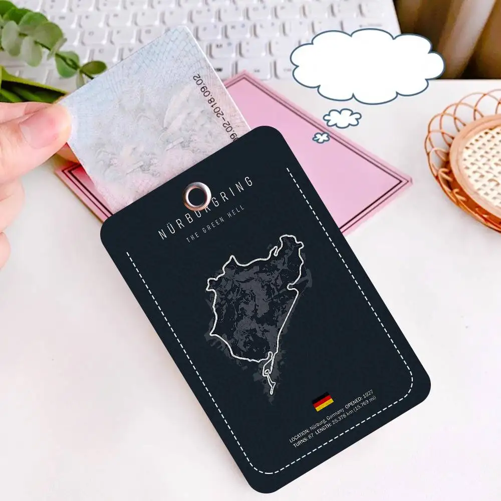 F1 Imola Monaco Track Circuit Keychain With Access Card Holder, Bus Pass & Meal Card ID Bank Card Protective Case For Security