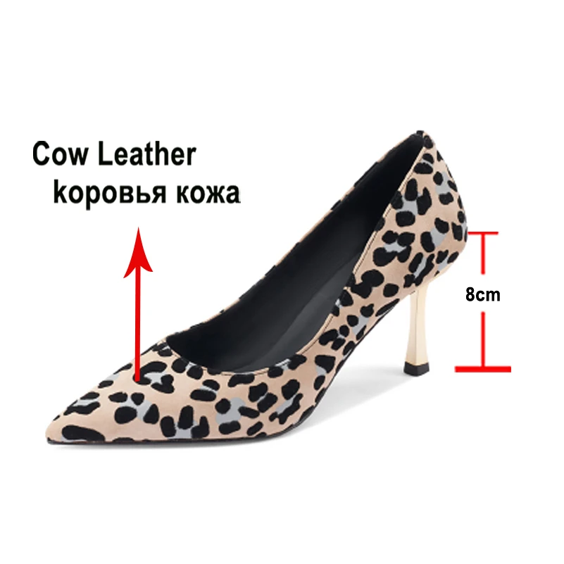 Meotina Women Genuine Leather Pumps Pointed Toe Thin High Heels Mixed Colors Ladies Fashion Career Shoes Spring Autumn Apricot