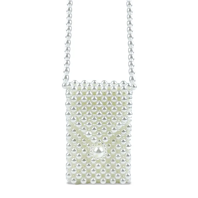 Torba z perłami damska damska czerwona torba Crossbody uniwersalna Mini Retro Western styl ręcznie tkane torba z perłami na Instagramie