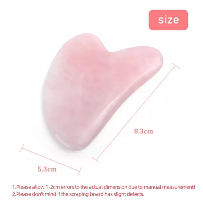 Rose Quarz Jade Stein Herz-förmigen Dreieck Gua Sha Schaber Massage Handgemachte Gua Sha Board Anti Cellulite Falten für gesicht Körper