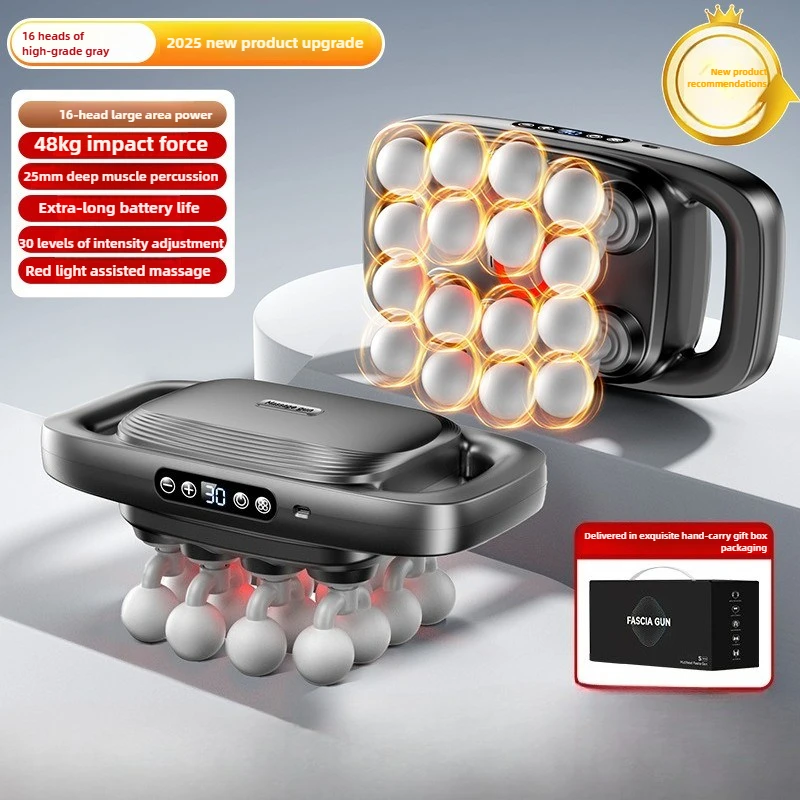 2025 nieuwe productlancering S10 16-koppige fasciapistool meerkoppige stimulator taille achterpoten handen hele lichaamsspieren diepe ontspanning