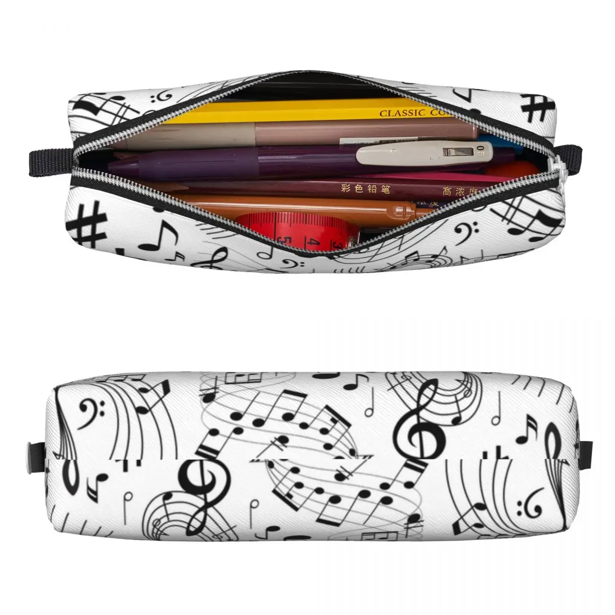 Fun Music Musical Notes Pencil Cases Pencilcases Pen Holder Kids Large Storage Bag Students School Gifts Stationery