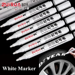 1/3/5 Stuks Witte Marker Pennen 1.0 Mm 2.0 Mm Sneldrogende Permanente Vette Waterdichte Verf band Markers Graffiti Pennen