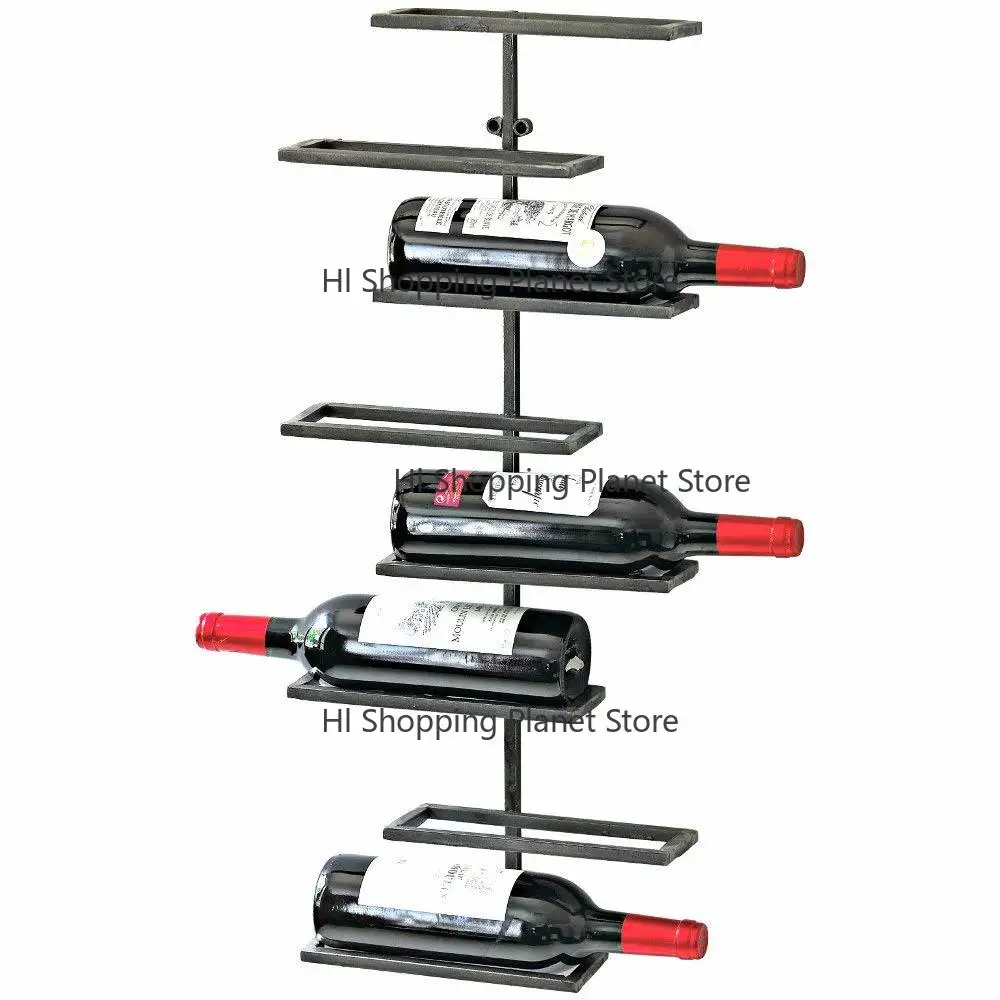 8 Bottle Urban Wall Metal Wall Mounted Wine Rack Decorative Modular Wine Rack