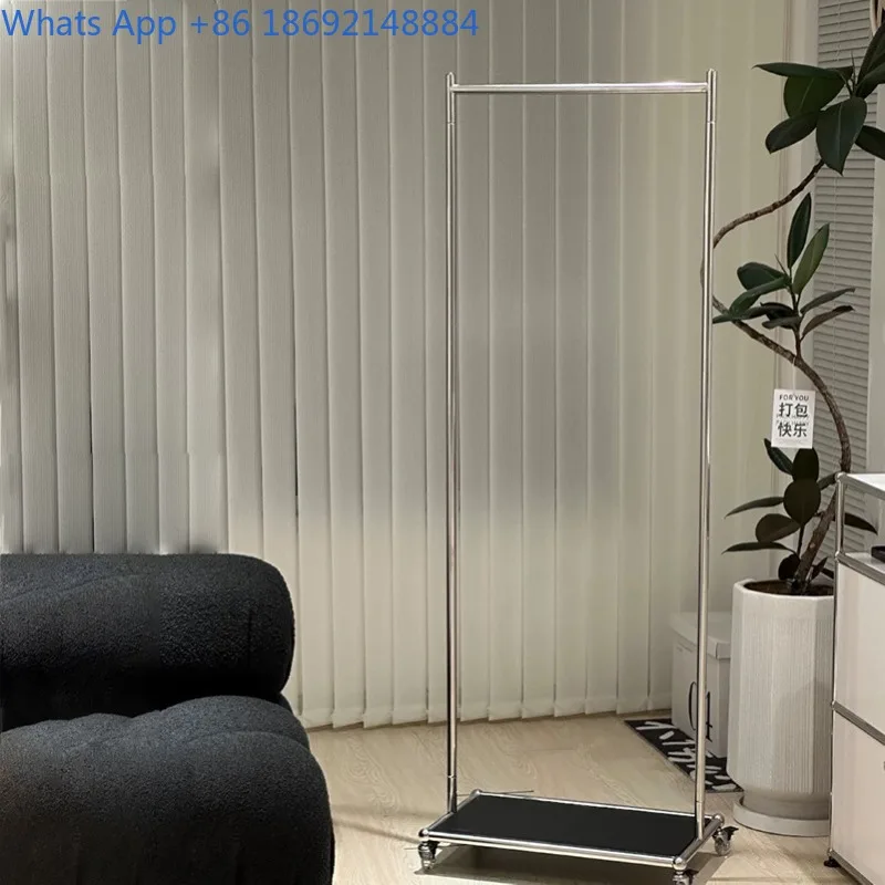 

Medieval coat rack Simple stainless steel light luxury removable clothes Floor-to-ceiling hanger Creative storage rack