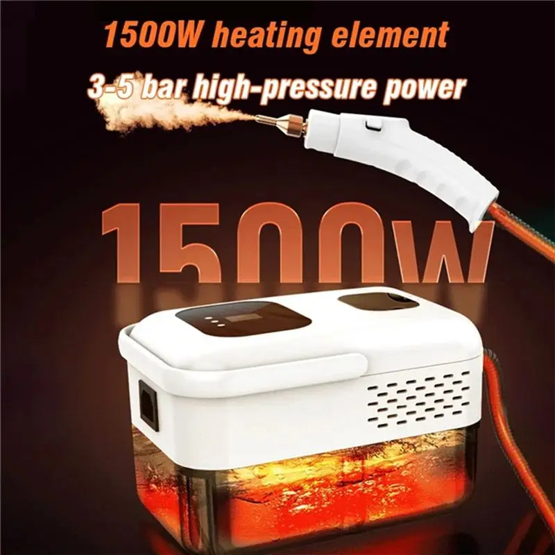 A02V Handheld Steam Cleaner Machine 1500W - High Temperature Steamer for Kitchen Hood, Air Conditioner, Car Detailing & Home