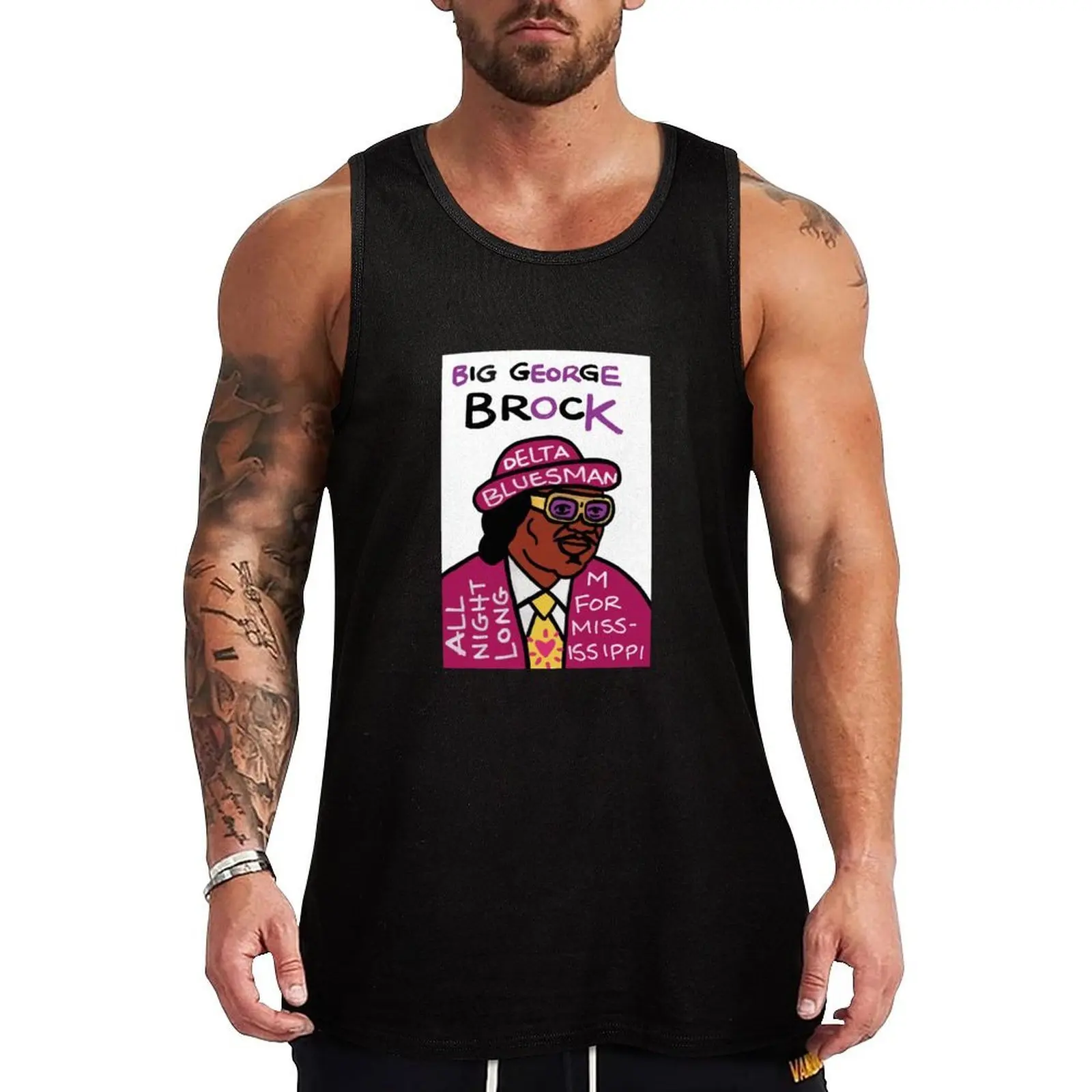 

Big George Brock Blues Folk Art Tank Top Men's gym articles plain t-shirt summer clothes man 2025 t shirts