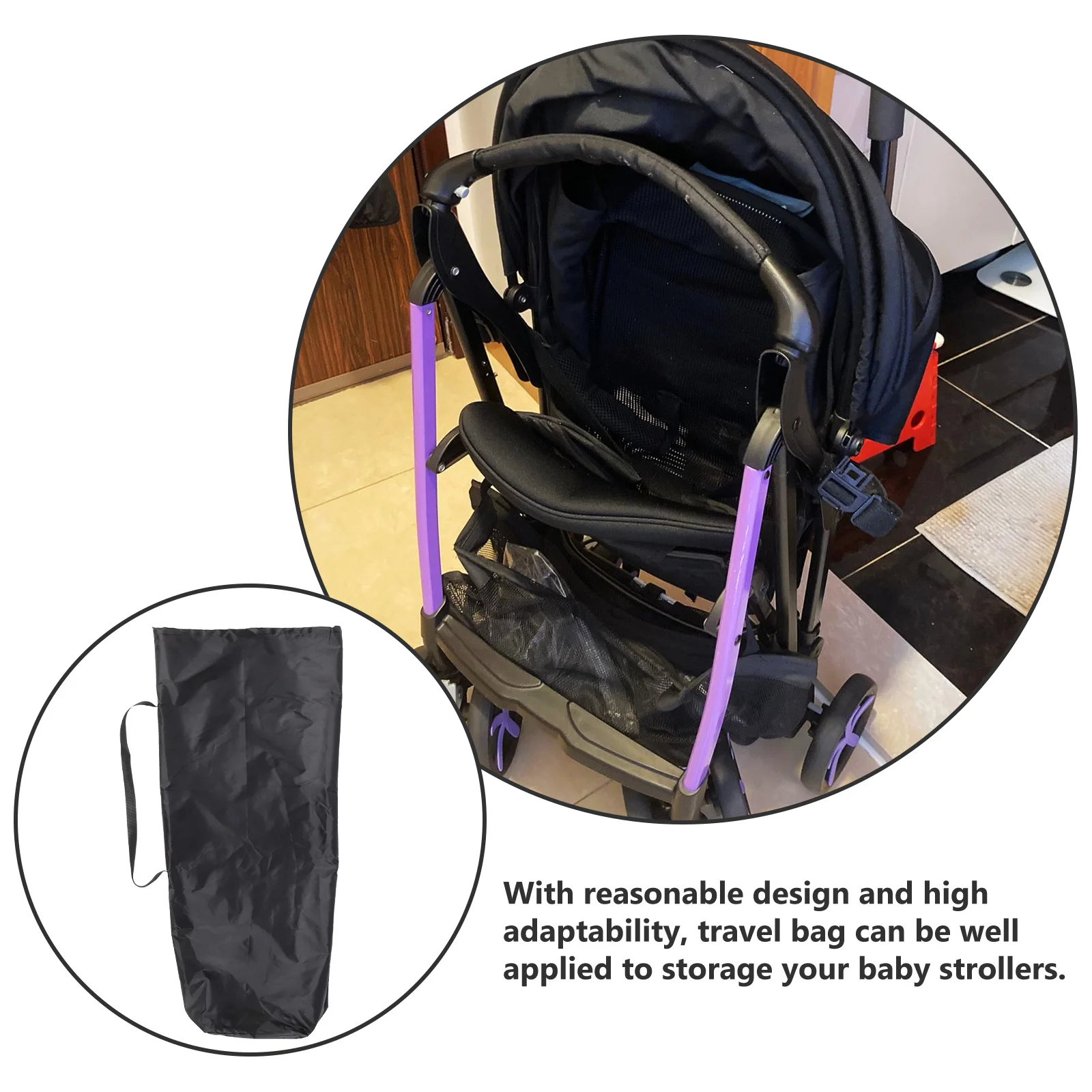 Reistas voor babywandelwagen, grote nylon beschermhoes voor vliegtuig, gate check, dubbele parapluwandelwagen draagtas