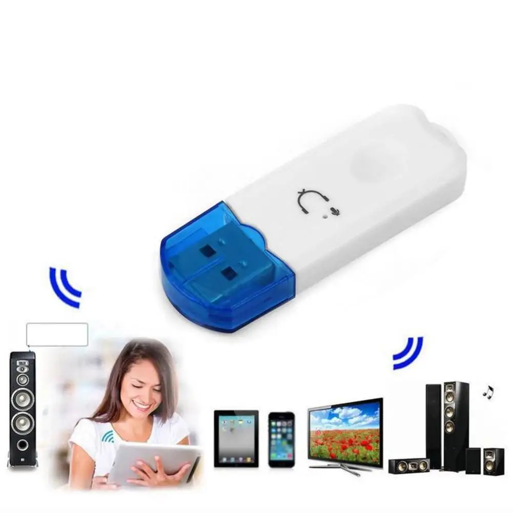 미니 USB 리시버 오디오 스테레오 어댑터, 무선 핸즈프리 음악 리시버 자동차 키트, 오디오 USB 스테레오 리시버 어댑터, 블루투스 2.1