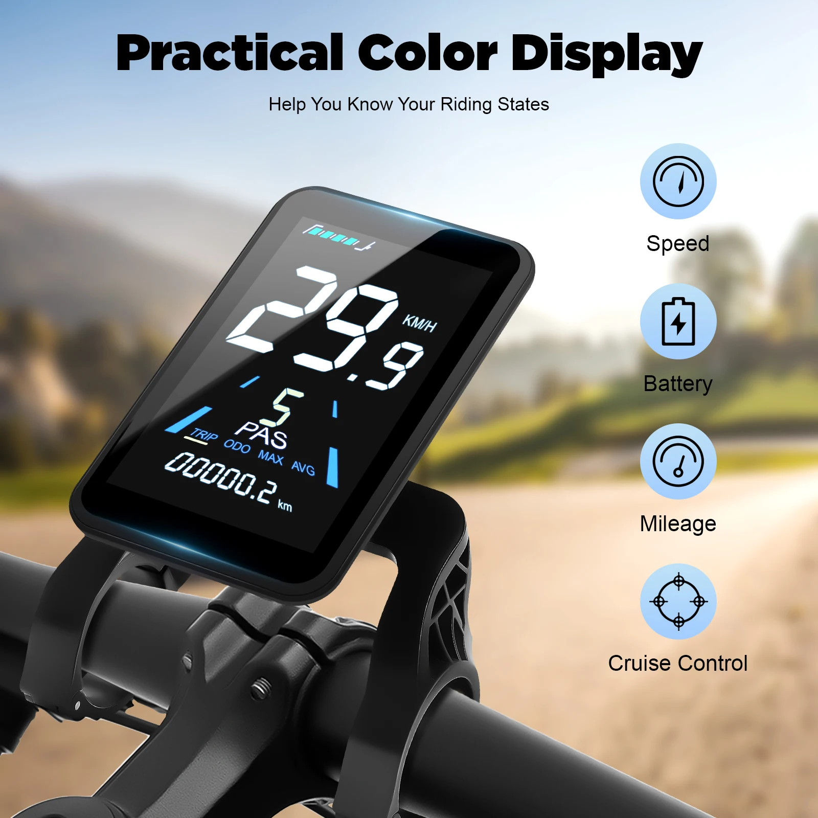 

36/48V 750-1200W Electric Bike Controller Kit FOC Sine Wave with Color LCD Display & PAS Sensor