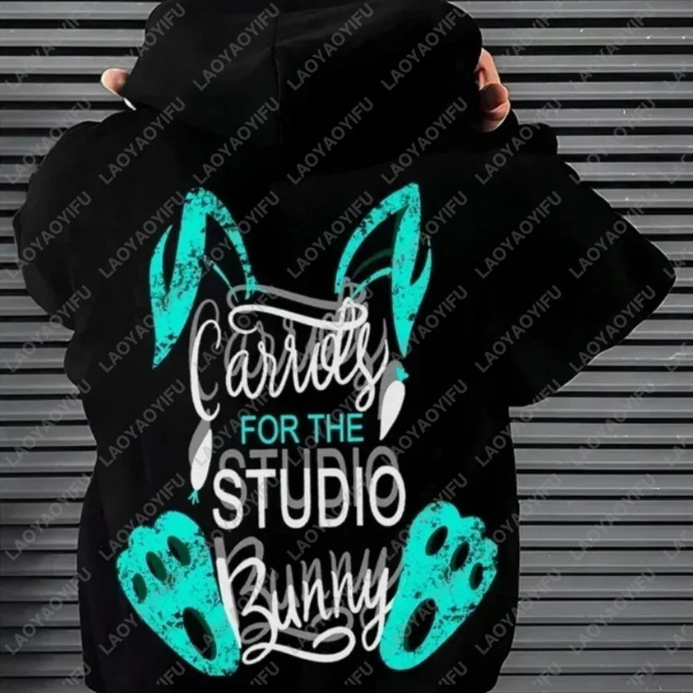 2026 New Design Edgy Aesthetic Easter Bunny Pattern Autumn/Winter Hooded Sweatshirt for Men And Women Outdoor Sports Fashion Top - view 2