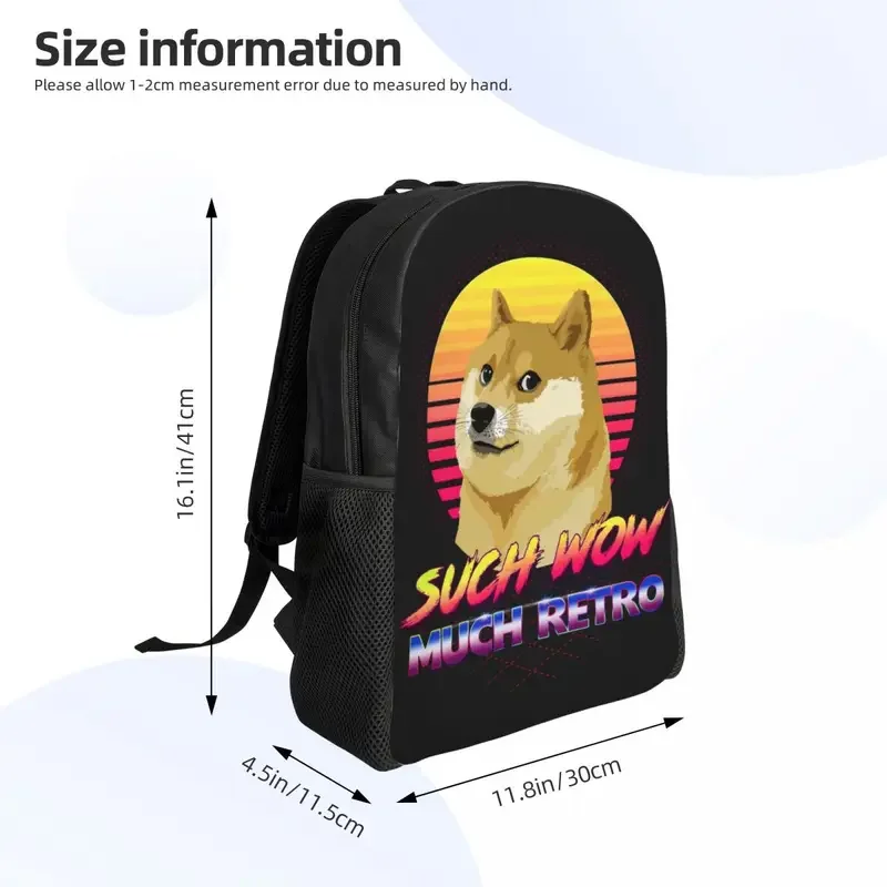 Personalizzato così Wow molto retrò sfacciati Doge zaini uomo donna scuola studente universitario Bookbag adatto a 15 pollici Laptop Shiba Inu Bags