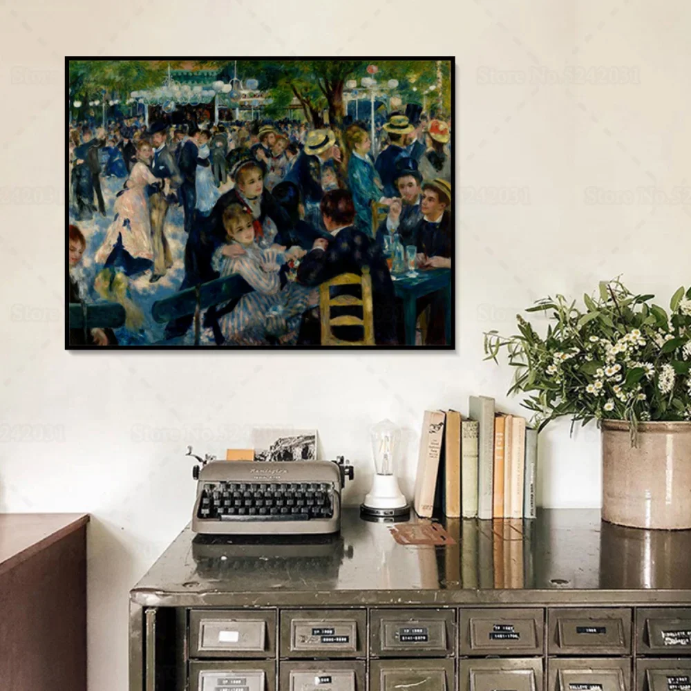 Pierre Auguste Renoir Dance At Le Moulin De La Galette Canvas Painting Famous Wall Art Decor