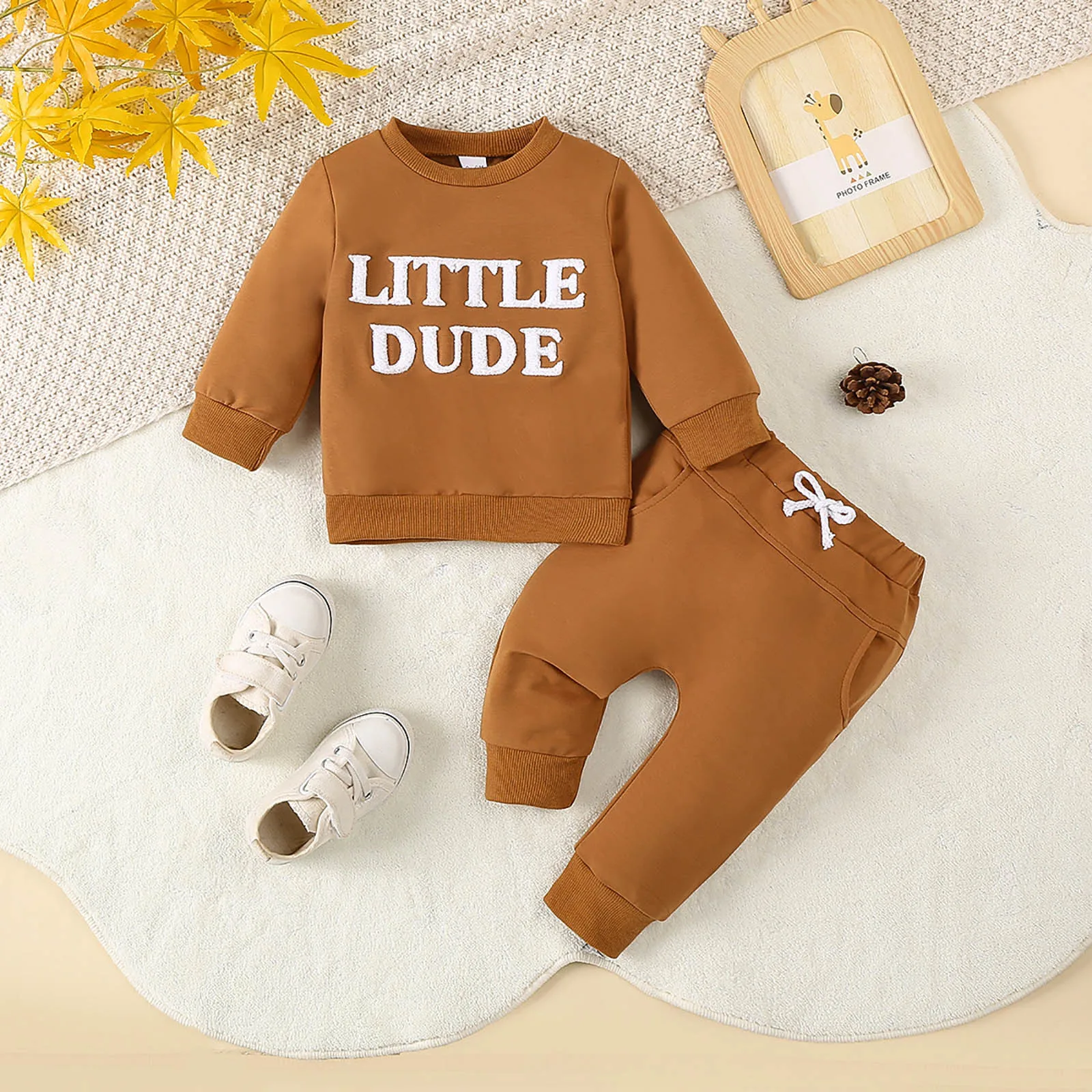

Baby Boy Clothes Vintage Baby Boy Fall Outfits Letter Print Long Sleeve Pullover Sweatshirt Pants Toddler Winter down Pant