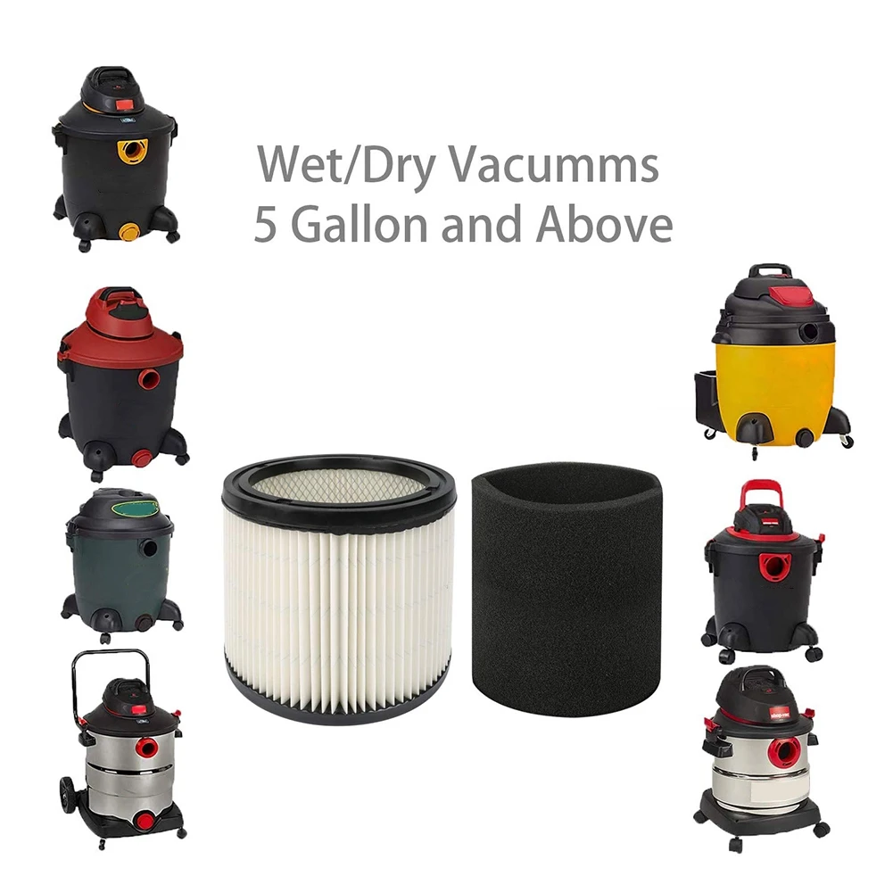 Фильтрующий картридж 90350 и пенопластовый фильтр 90585, подходит для магазина-Vac 5 галлонов и мокрых сухих Vacs, совместим с деталями