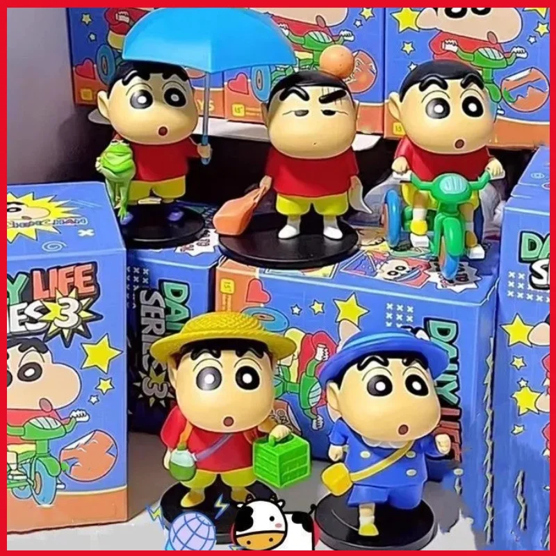 

Cute Crayon Shin-Chan Cycling Daily Series Trendy Blind Box Toys Cartoon Character Toys Car Desktop Decoration Christmas Gift