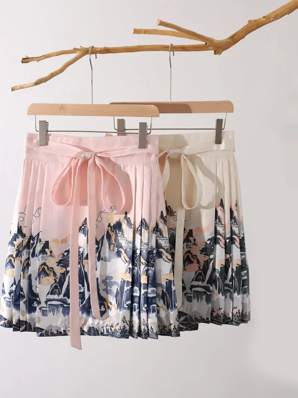 

Summer New Waist-Cinching f Skirt Improved Version Elastic Belted Face Skirt Commute Sle High Waist ort Skirt