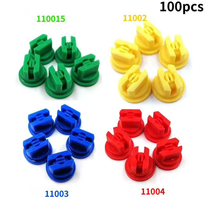 100PCS Agriculture Pesticide Spray Boom Jet Nozzle Tip High Pressure Flat Fan Shape Knapsack Sprayer Nozzle Angle110 Plastic