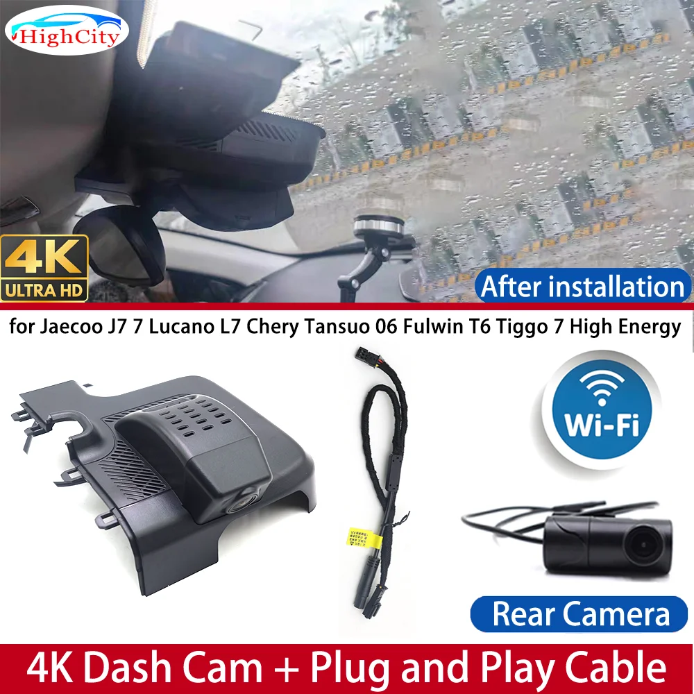 Dash Cam for Jaecoo J7 7 Lucano L7 Chery Tansuo 06 Fulwin T6 Tiggo 7 High Energy 4K DVR Dashboard Camera Video Drive Recorder