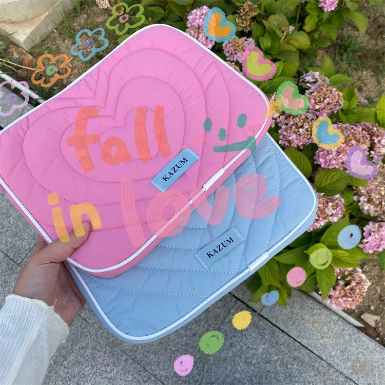 Pokrowce na laptopa Ins Korea Heart Cute 11 13.6 14 15 15.6 cali, etui na Macbook Air, iPad Pro, torba do przenoszenia laptopa, akcesoria komputerowe