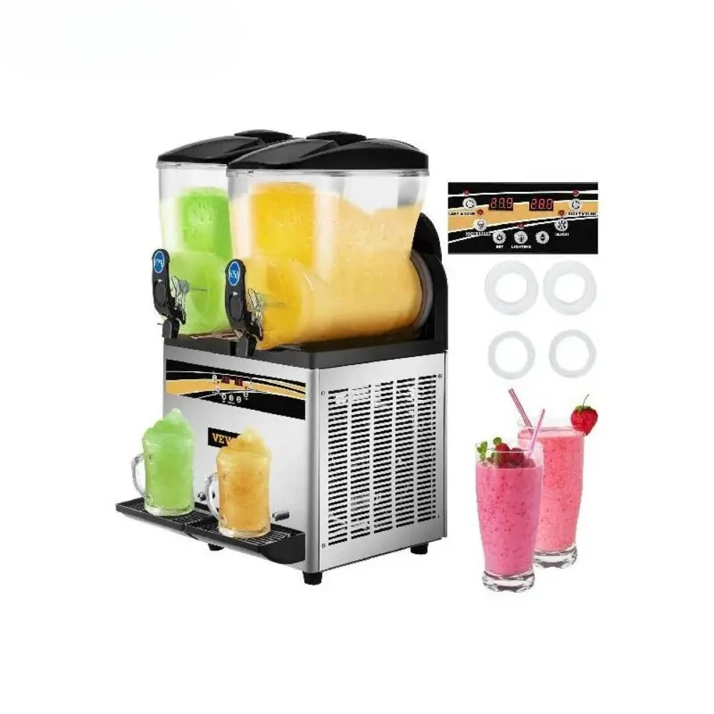 

VEVOR Commercial Slushy Machine 15L Double Tank Margarita Machine Stainless Steel Frozen Drink Machine Perfect for Cafes Bars