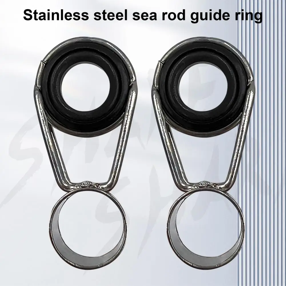 Smooth Guide Ring Stainless Steel Ceramic Fishing Rod Guide Ring Assortment Kit for Freshwater Pole Repair 45 Pieces/box Durable